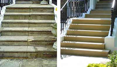 Before and after stone steps